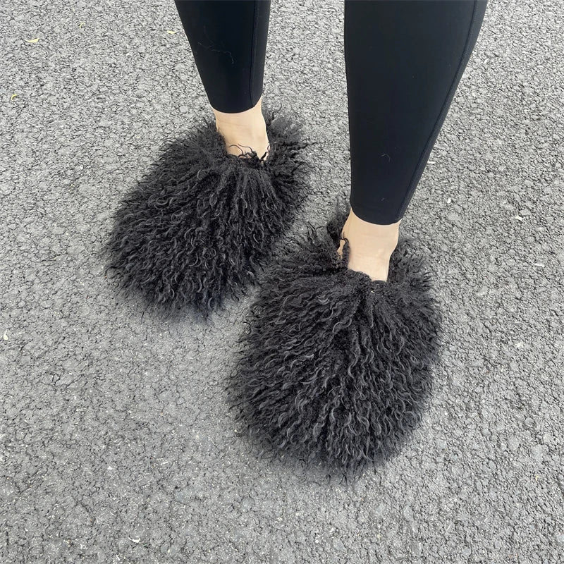 Fluffy Faux Fur Slides