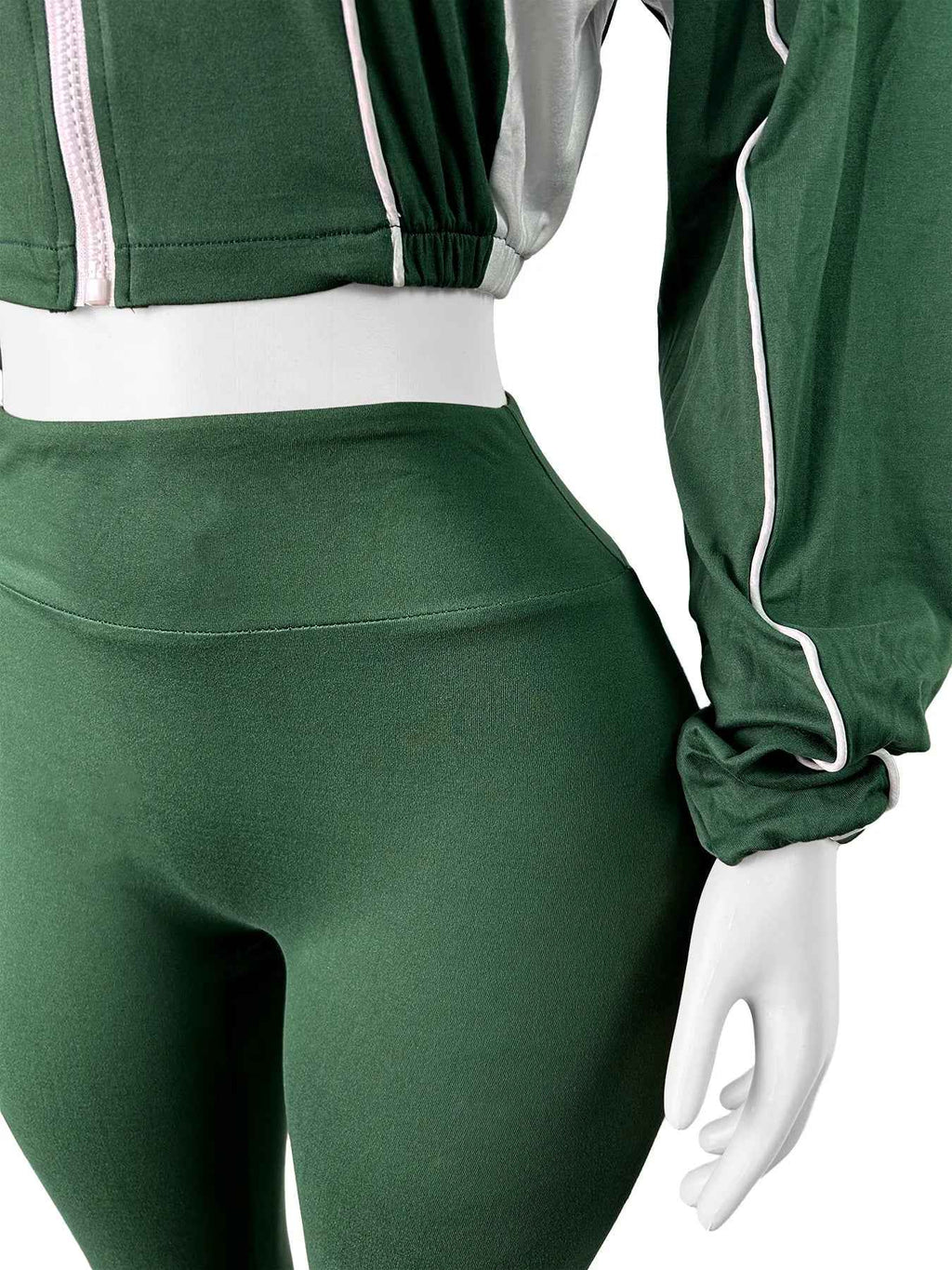 Casual Stripe 2-Piece Crop Top + Flare Pants Tracksuit