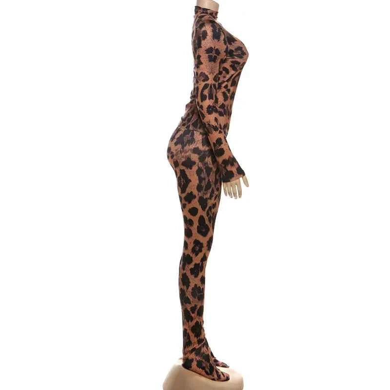 Sexy Leopard Print Two-Piece Outfit