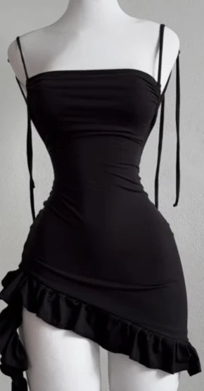 2025 popular European and American new dress with summer high-end feel Y2K sexy backless lace up spicy girl's hip hugging skirt by Urban Fashion Icon
