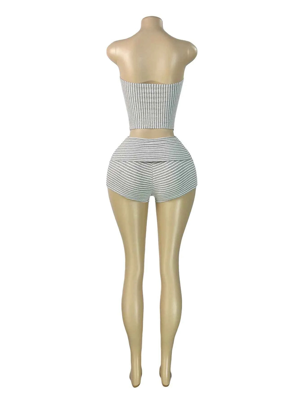 Striped Pattern Shorts Set