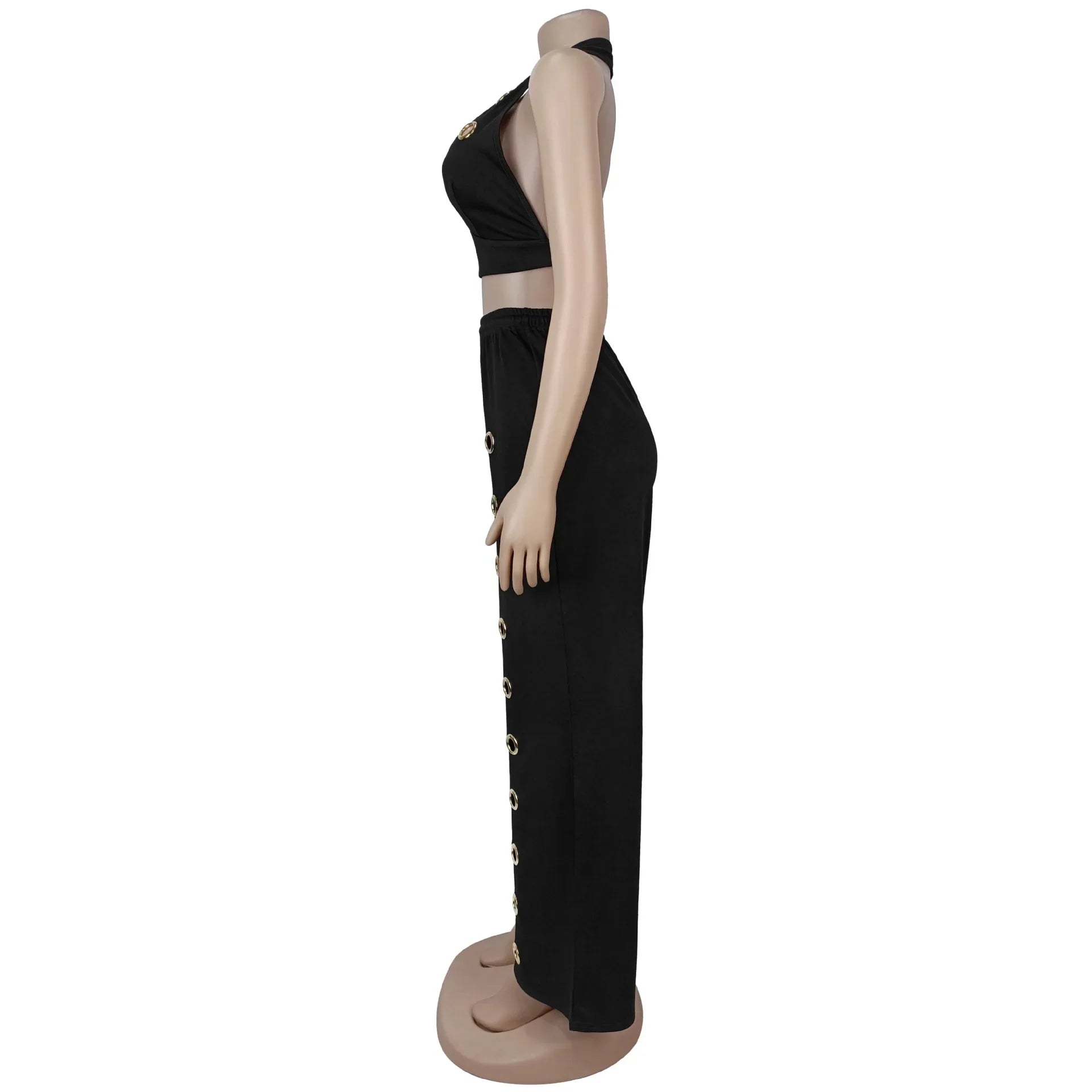 Hole Loose Pants Two-Piece Set