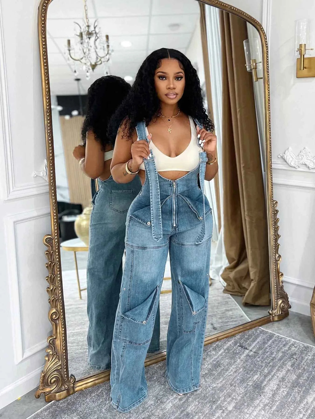 Safari Ripped Out Pocket Overalls
