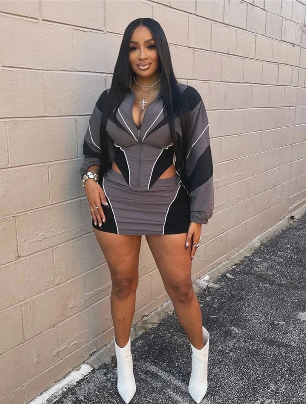 Lydia Jacket and Two-Piece Mini Skirt Set