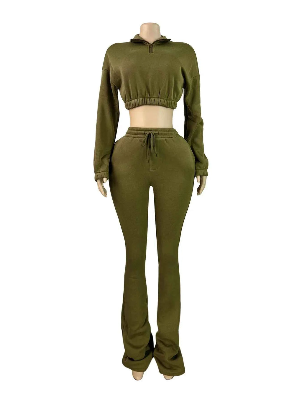 Casual Crop Top and Pants Set