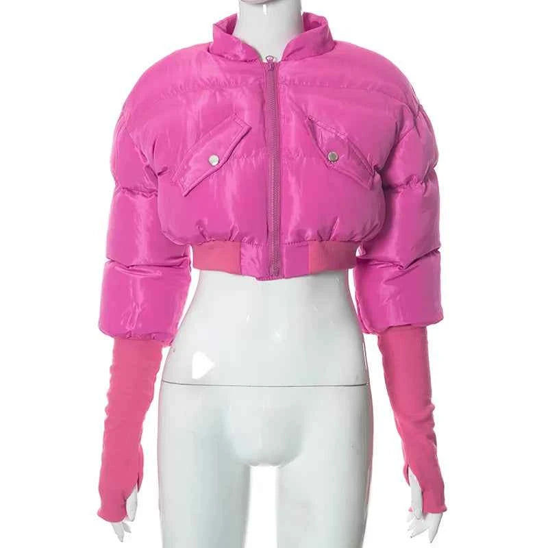 Cropped Bubble Puffer Jacket