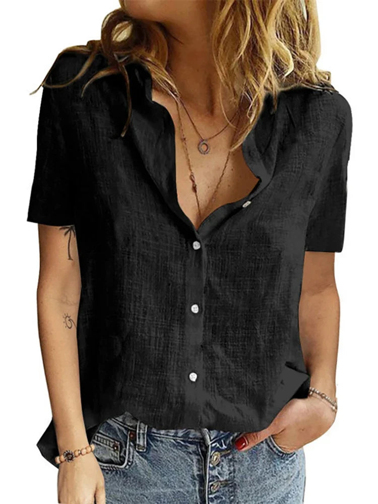 Summer Elegant Harajuku Linen Oversized Shirts Short Sleeve Birds Print Loose Blouses and Tops Casual Oversized Tunic Clothing by Urban Fashion Icon