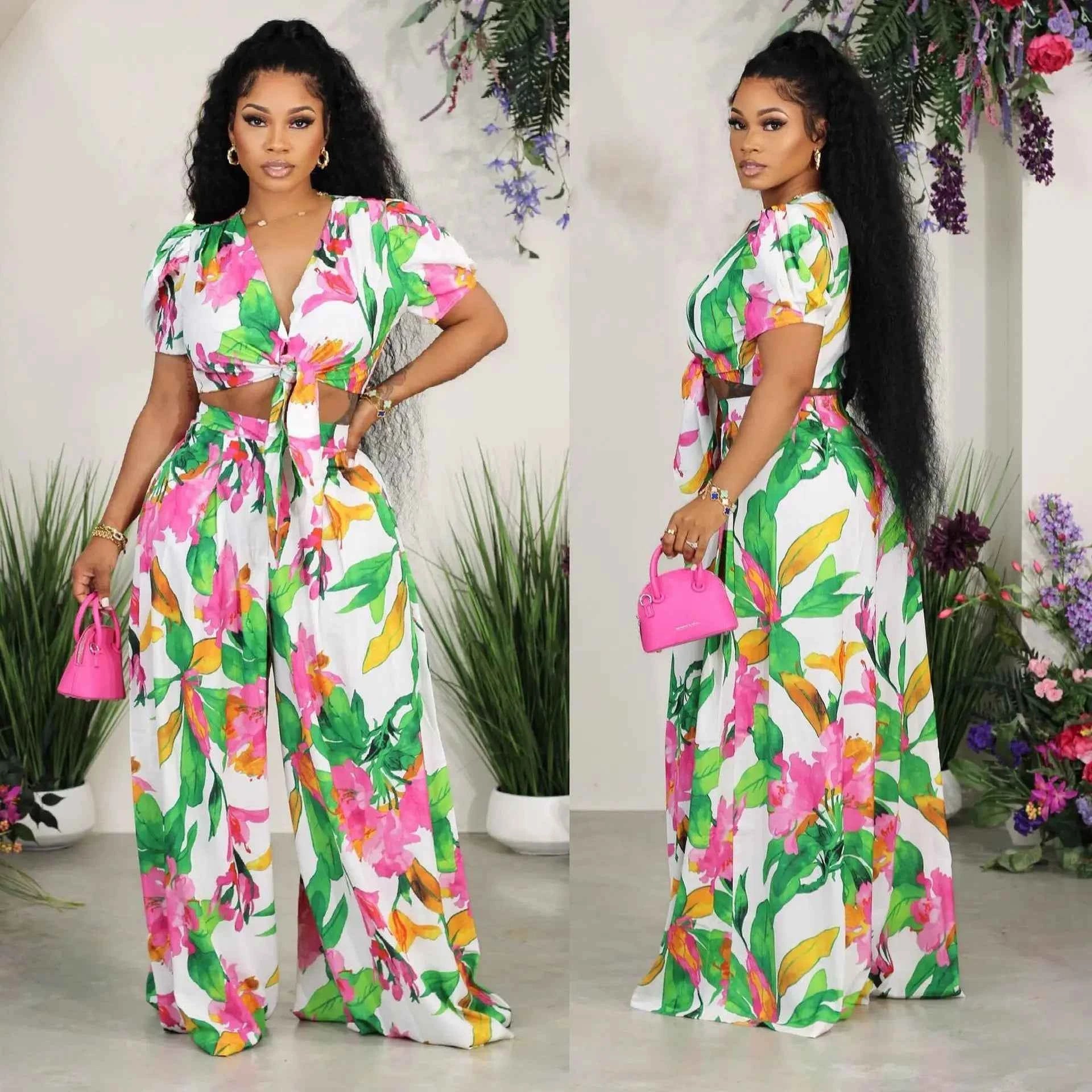 Island Wide Leg Pants Set