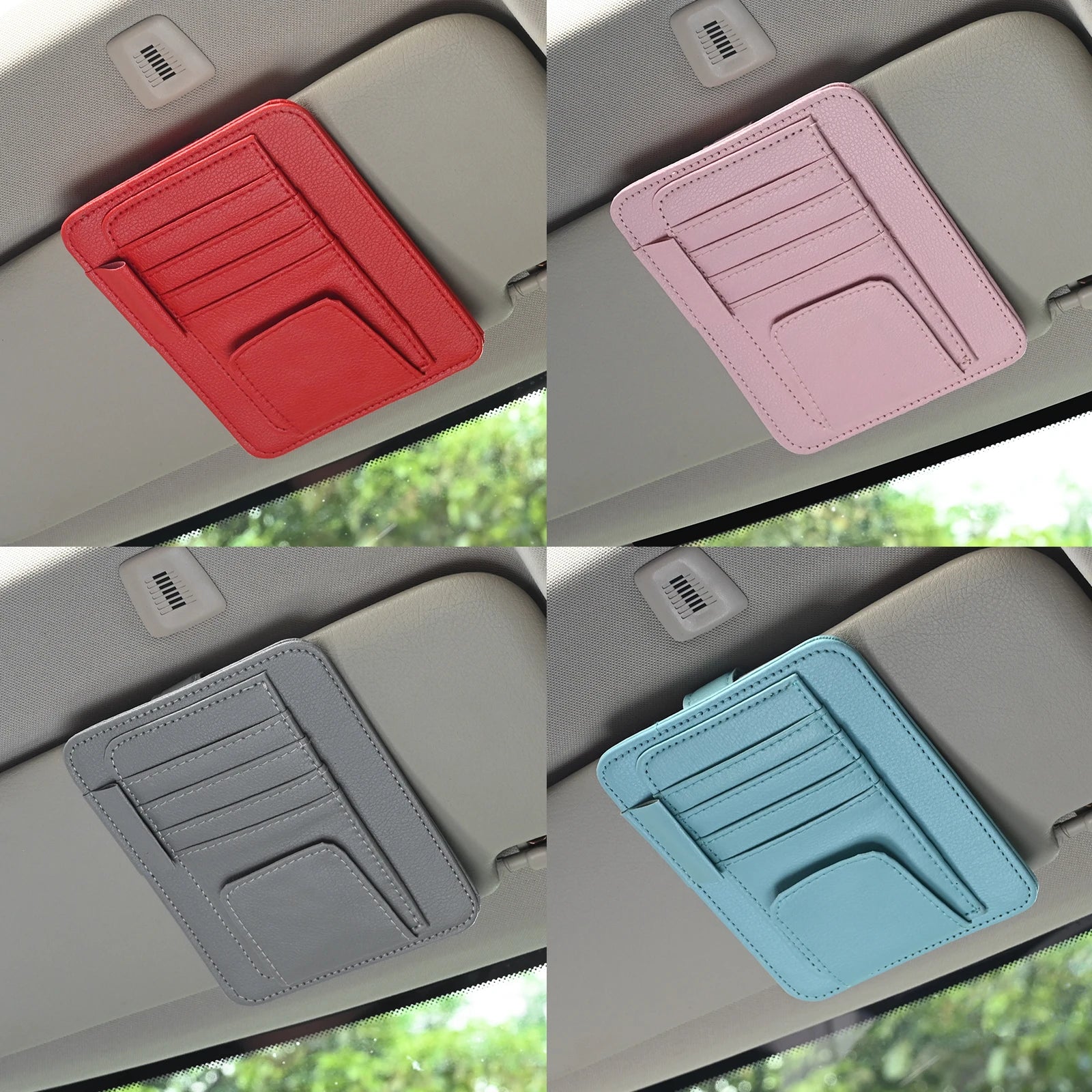 Car Visor Organizer Multi-Pocket Pouch Bag Card Glasses Storage Holder