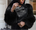 Fur Leather Crop Jacket