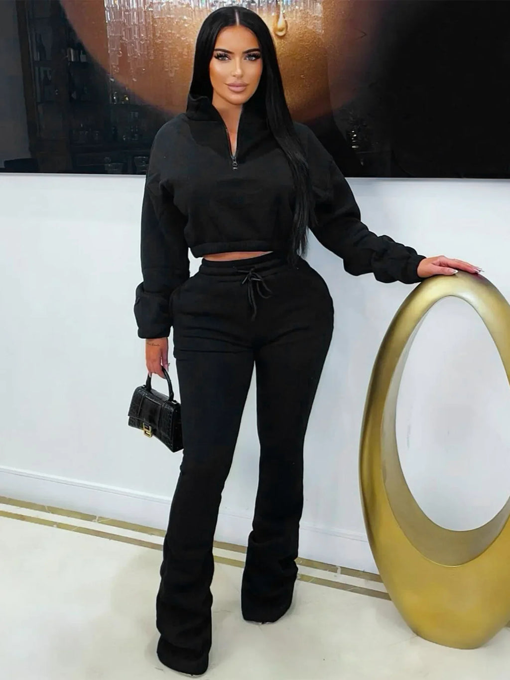 Casual Crop Top and Pants Set