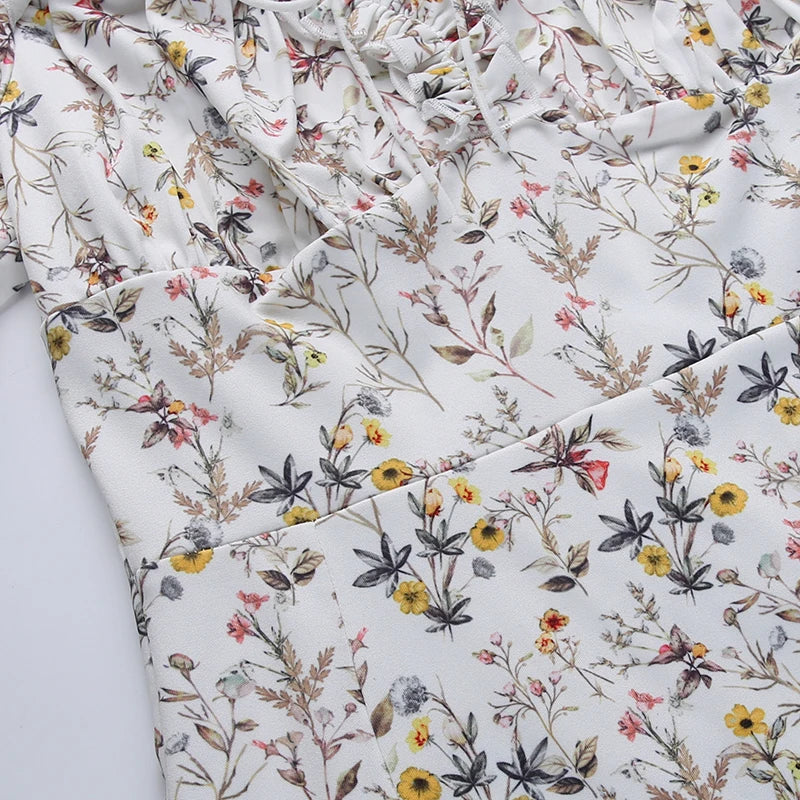 Summer Floral Off Shoulder Puff Sleeve Maxi Dress by nowadaysfashion