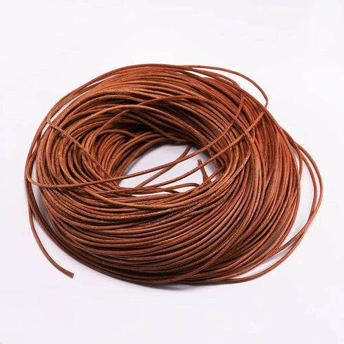 2/5 Meters/Lot 1-6mm Genuine Cow Leather Round Thong Cord DIY Bracelet