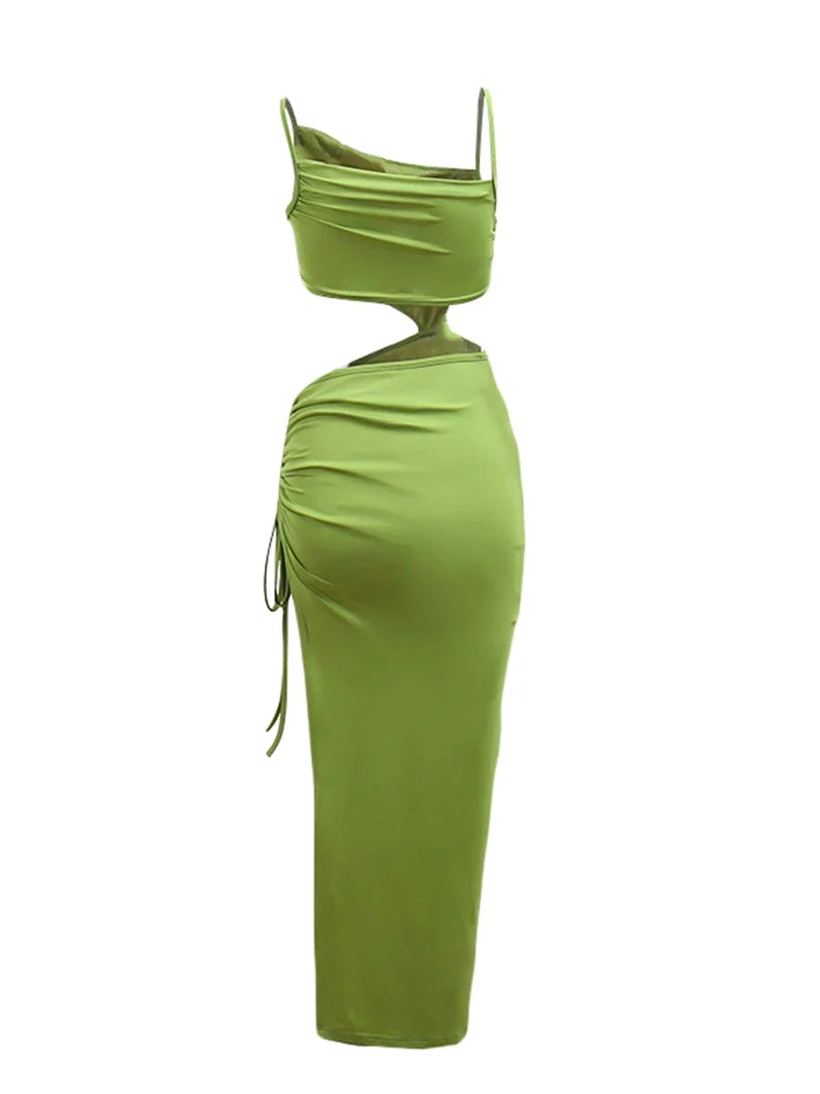 Summer Beach Casual Sexy Hollow Backless Tie Up Slip Dress by nowadaysfashion