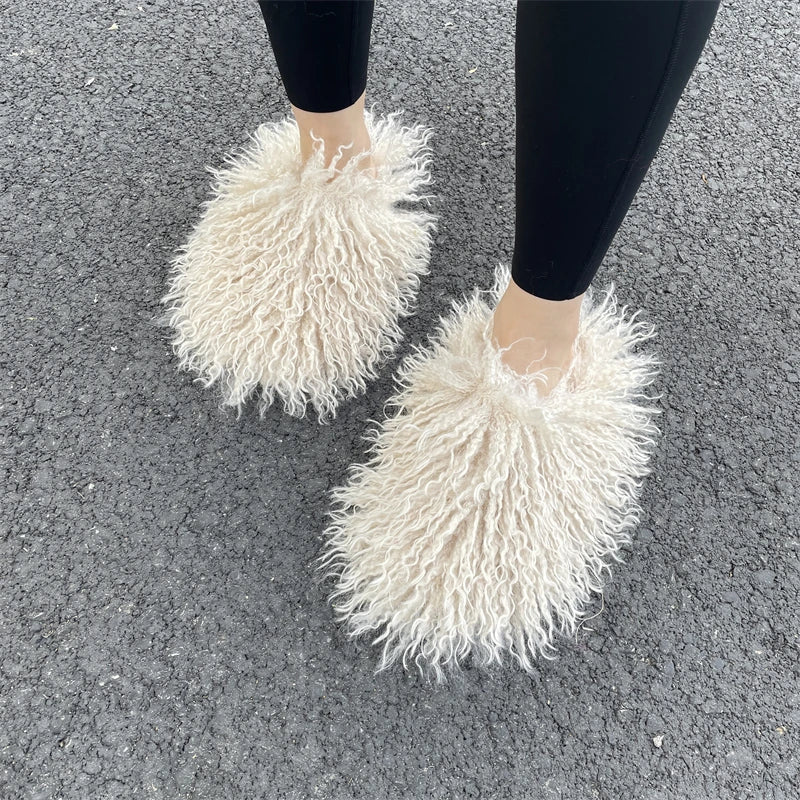 Fluffy Faux Fur Slides