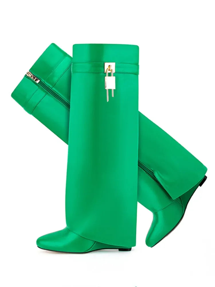 Knee-length Zipper Lock Boots