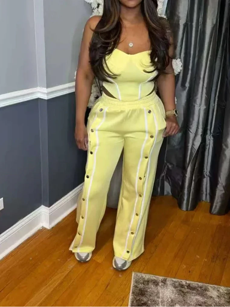 Colorful Two-Piece Pants Set