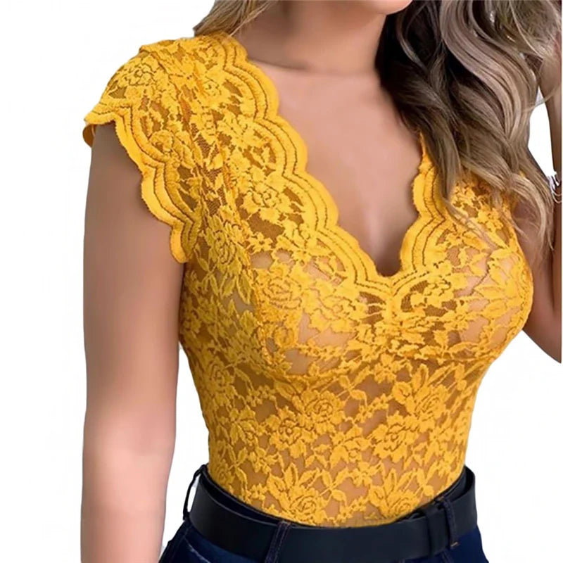 Women Tops Summer Sexy Lace Crochet Cardigan Casual Solid Color Trend Lace Hollow Out Top For Ladies by Urban Fashion Icon