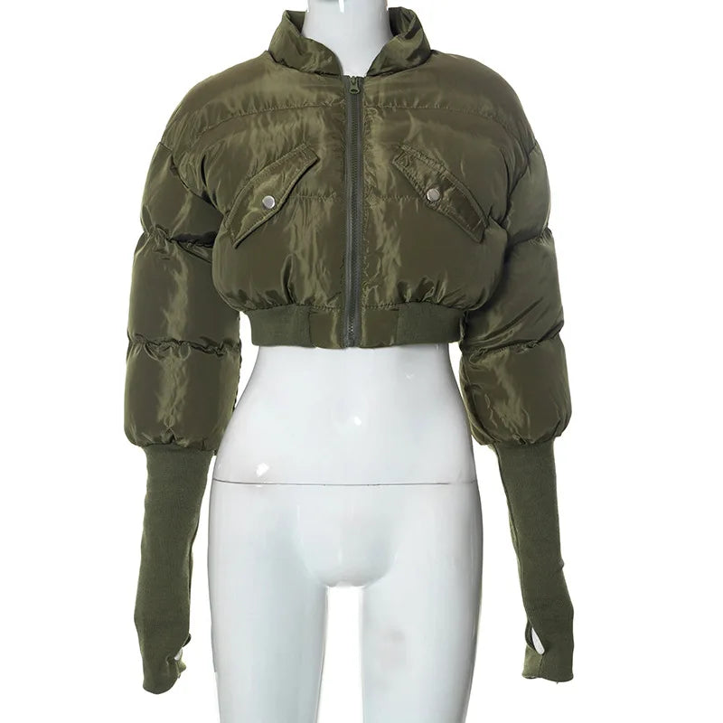 Cropped Bubble Puffer Jacket