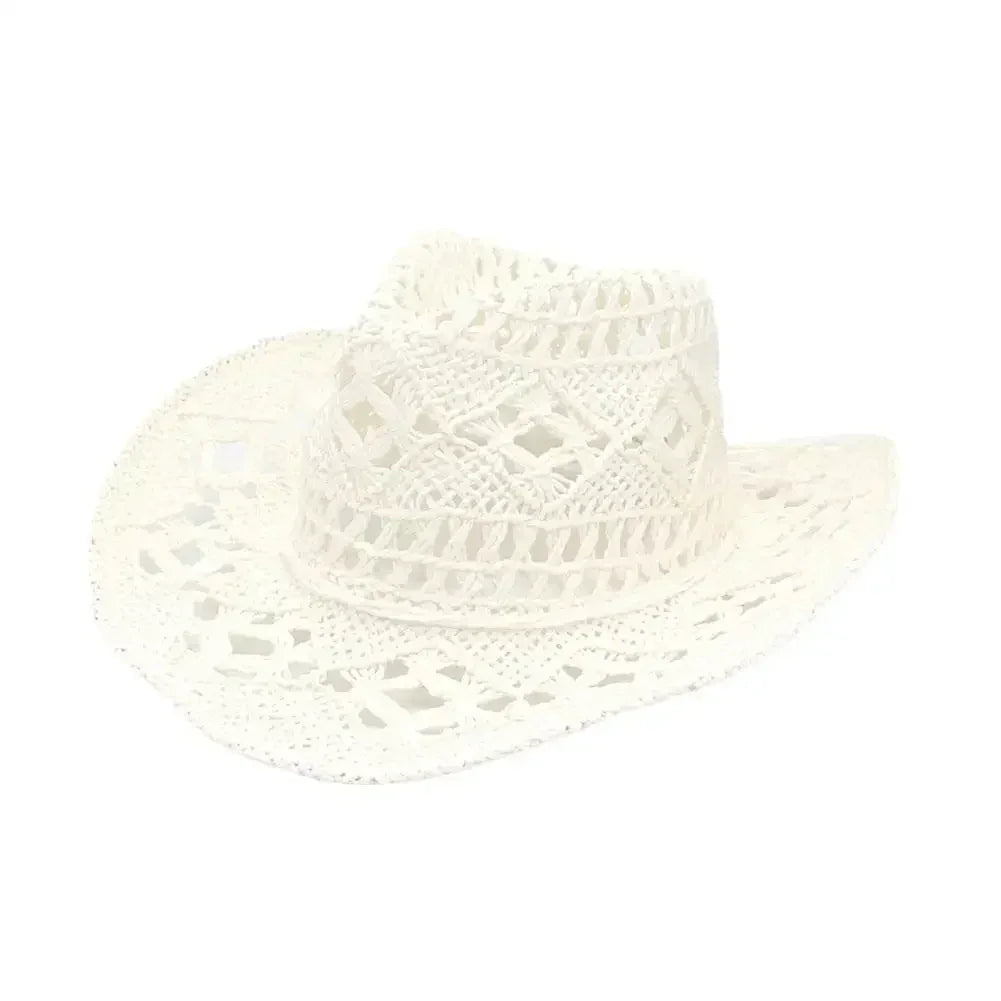 Summer Outdoor Men Women Hand-woven Western Cowboy Straw Hats Wide Brim Breathable Beach Jazz Cap Sun Protection Hat (Copy)