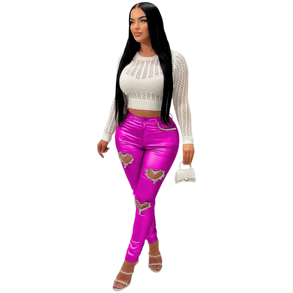 Rhinestone Bodycon Pants