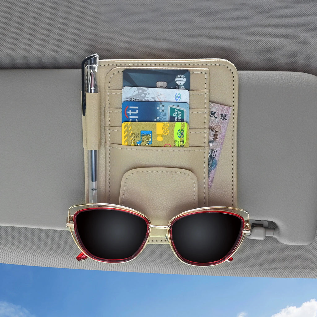 Car Visor Organizer Multi-Pocket Pouch Bag Card Glasses Storage Holder