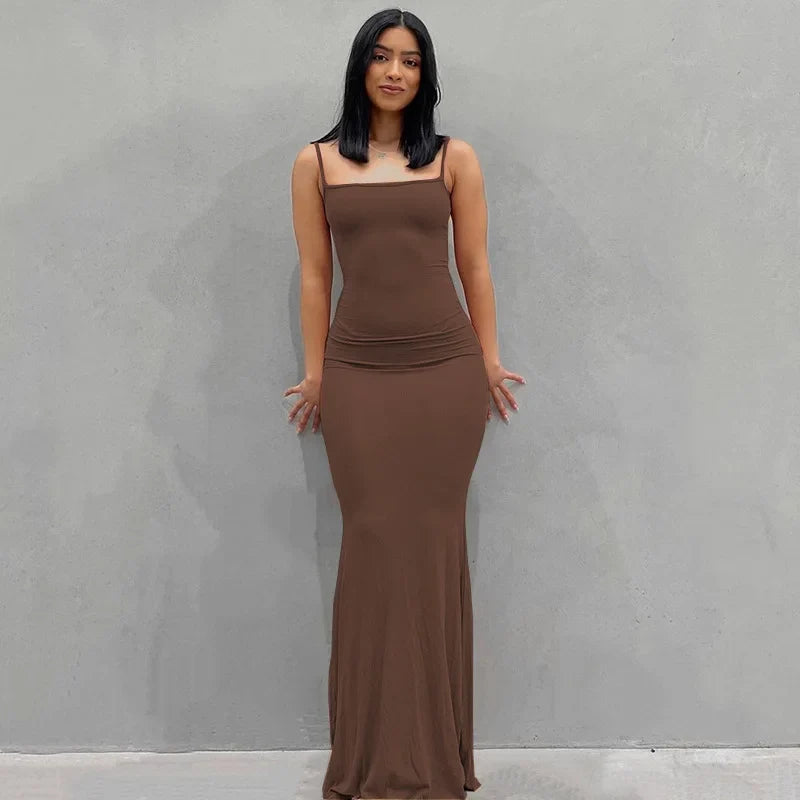Satin Slip Sleeveless Backless Maxi Dress Women Y2K by nowadaysfashion