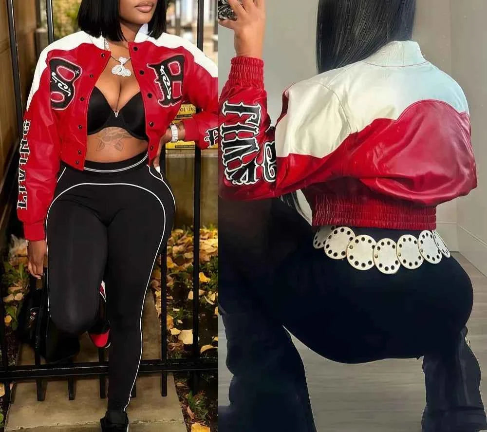 Leather Moto Zipper Crop Jacket