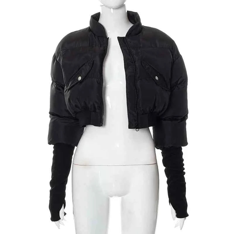Cropped Bubble Puffer Jacket
