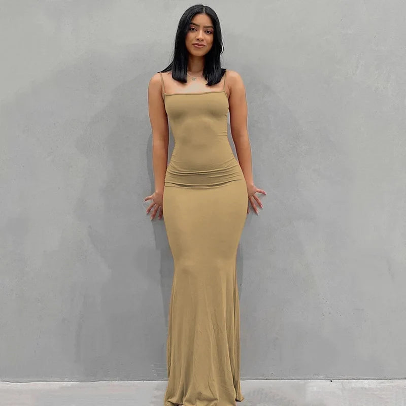 Satin Slip Sleeveless Backless Maxi Dress Women Y2K by nowadaysfashion