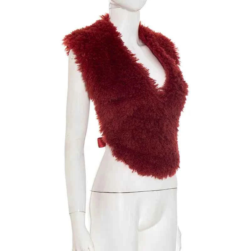Niya Backless Bandage Fur Top