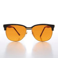 Amber Lens Half Frame Square Vintage Deadstock Sunglass - Sasha