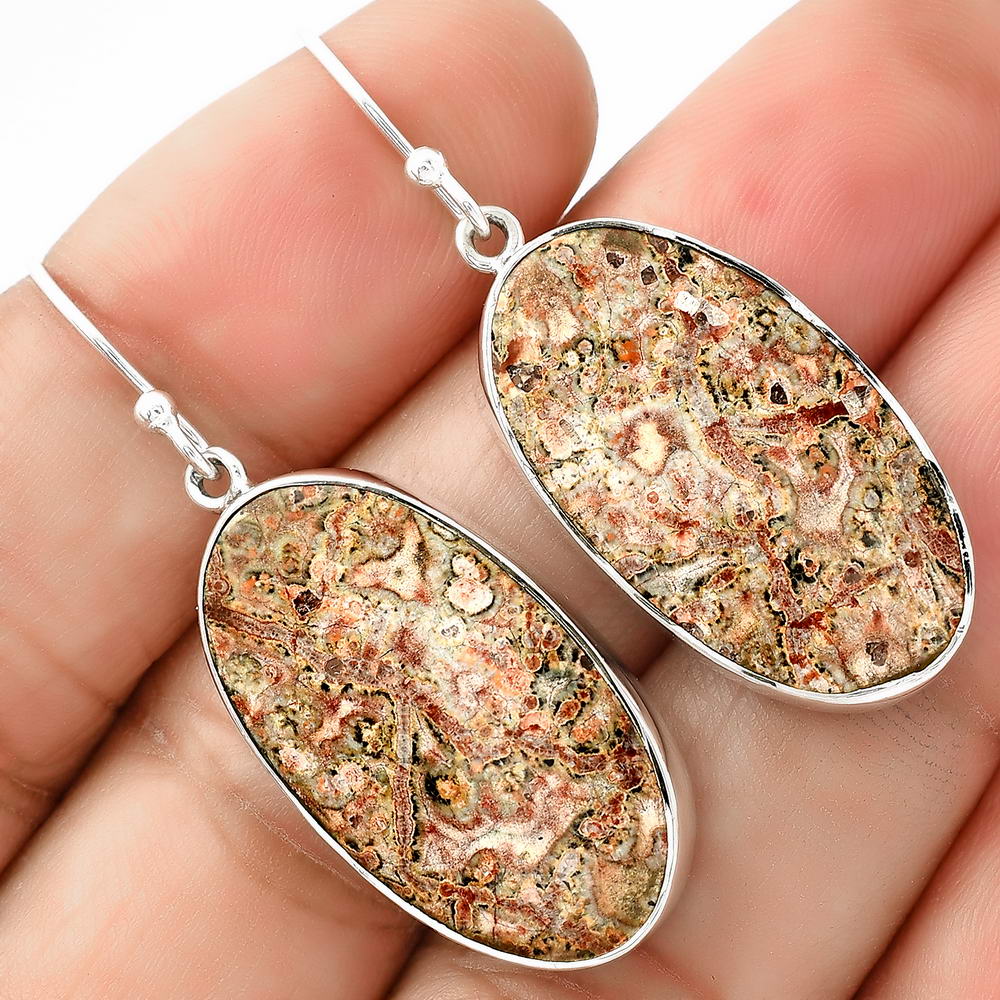 Natural Leopard Skin Jasper Earrings E-1001 SDE68699 - Goddess Imports Marketplace