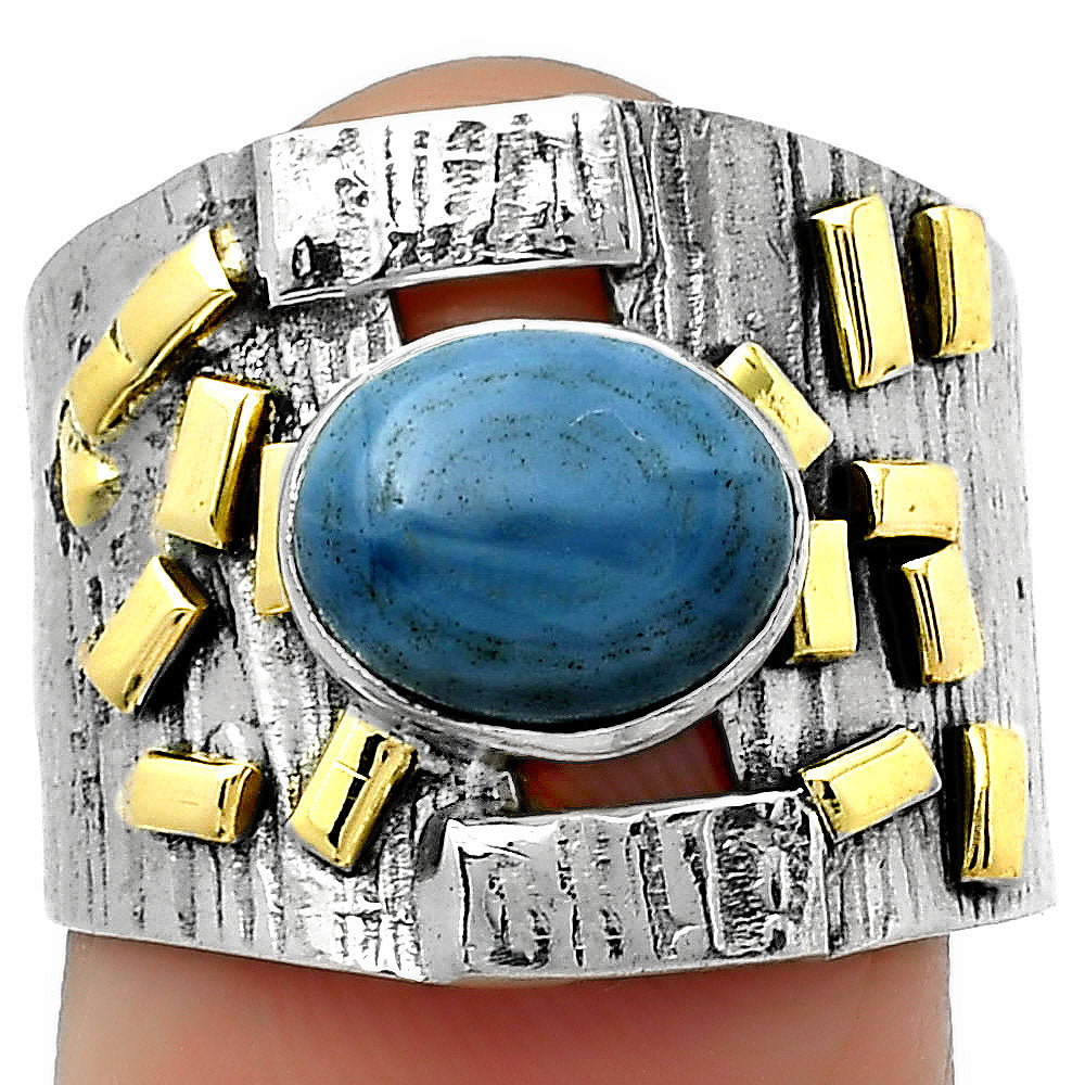 Two Tone - Natural Owyhee Opal Ring size-7.5 R-1543 SDR168470 - Goddess Imports Marketplace