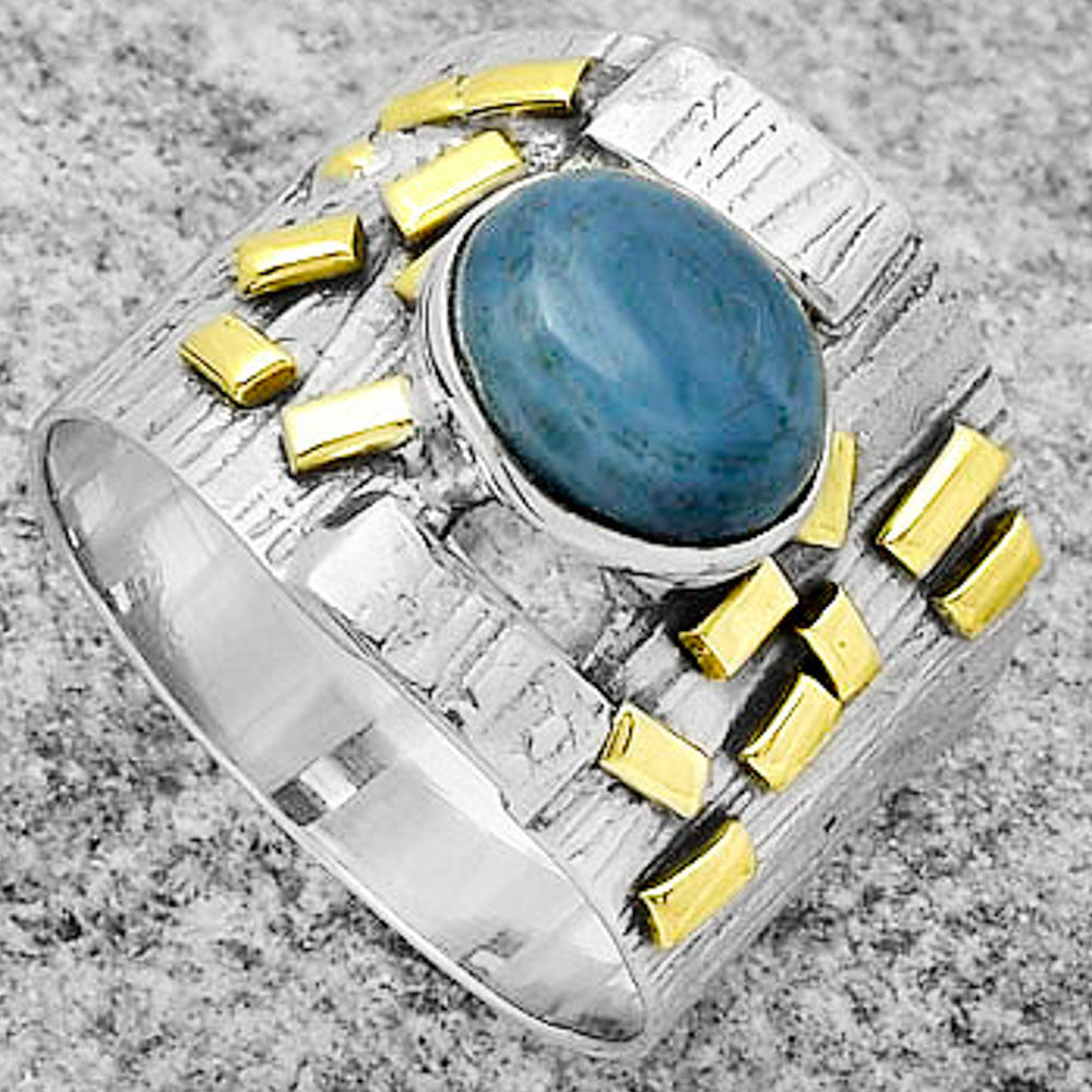 Two Tone - Natural Owyhee Opal Ring size-7.5 R-1543 SDR168470 - Goddess Imports Marketplace