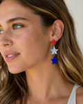 Patriotic Dangle Star Earrings by Grace+Emma