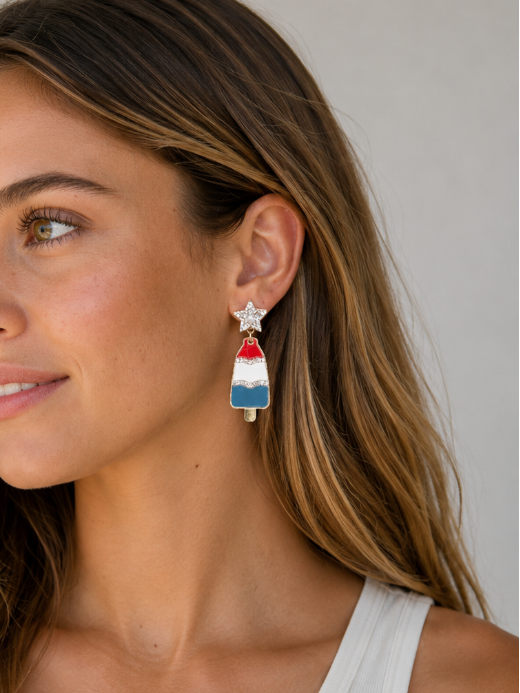 Patriotic Popsicle Enamel Earrings by Grace+Emma