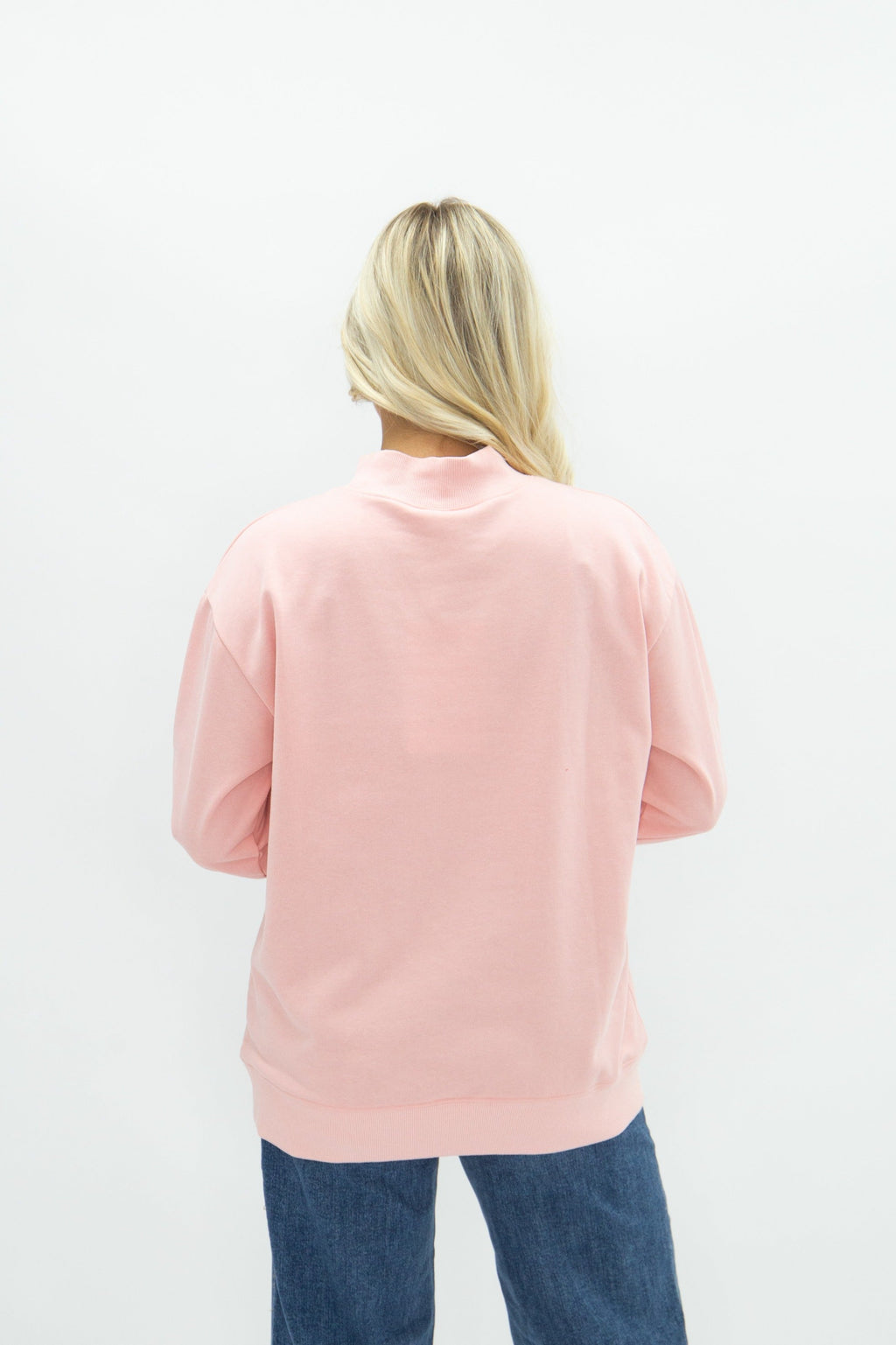 Mock Neck Sweatshirt, Light Pink by Grace+Emma