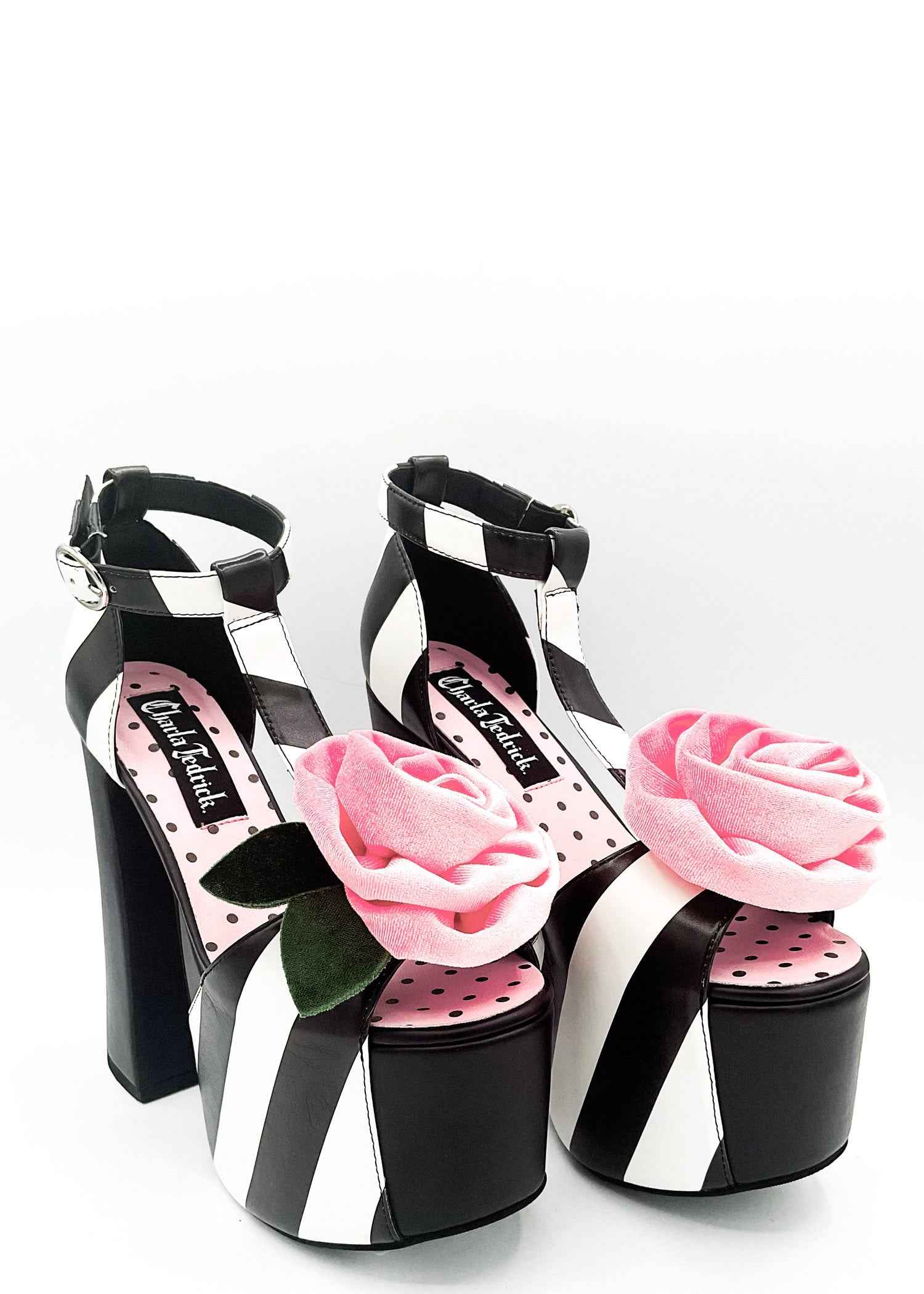 Rosie Striped Peep Toe Platform