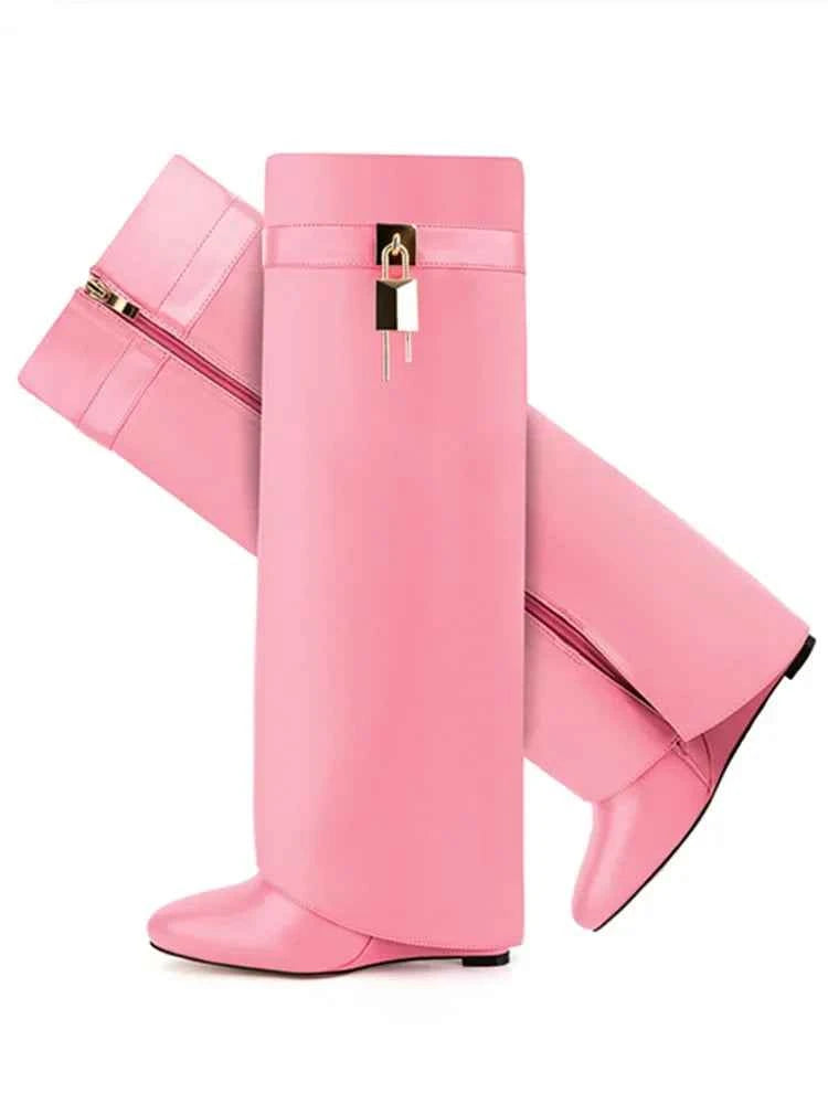 Knee-length Zipper Lock Boots