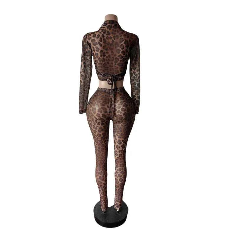 Leopard Print Mesh Bandage Set