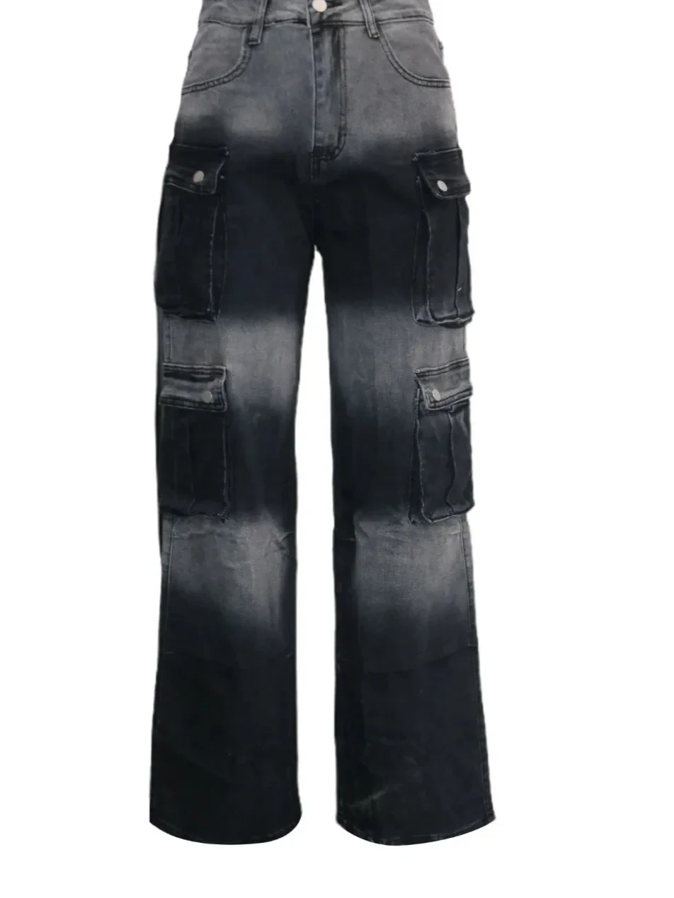 Gradient Solid Color Cargo Pocket