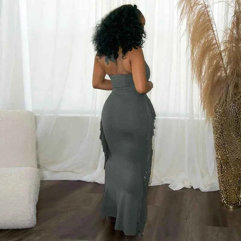 Tassel Long Bodycon Dress