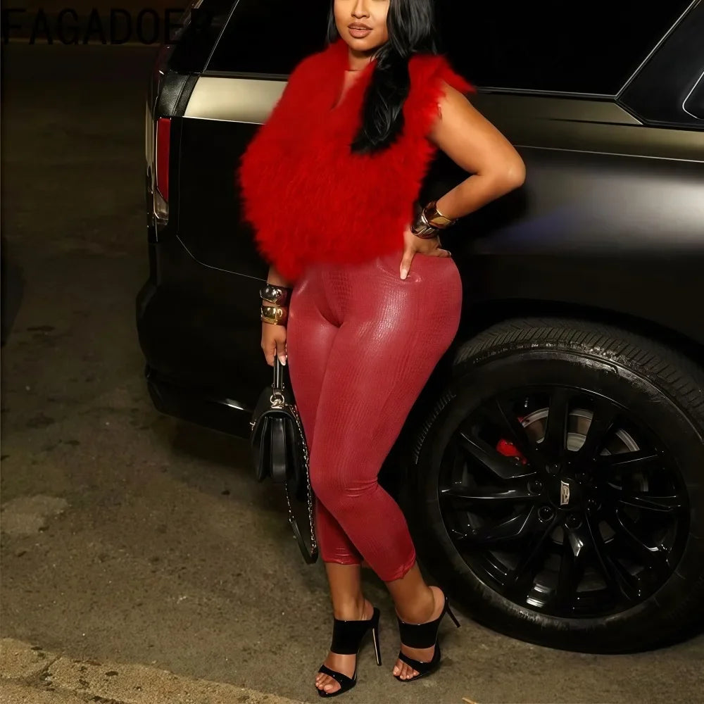 Shay Fur Halter Set