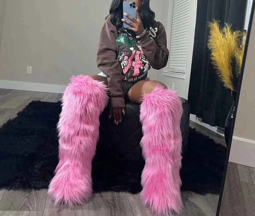 Winter Faux Fur Long Boots