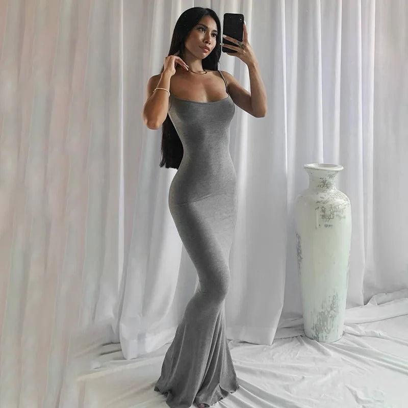 Satin Slip Sleeveless Backless Maxi Dress Women Y2K by nowadaysfashion