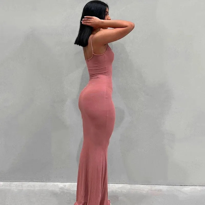 Satin Slip Sleeveless Backless Maxi Dress Women Y2K by nowadaysfashion
