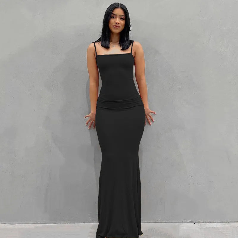 Satin Slip Sleeveless Backless Maxi Dress Women Y2K by nowadaysfashion