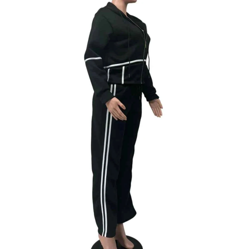 Striped Crop Pants Set