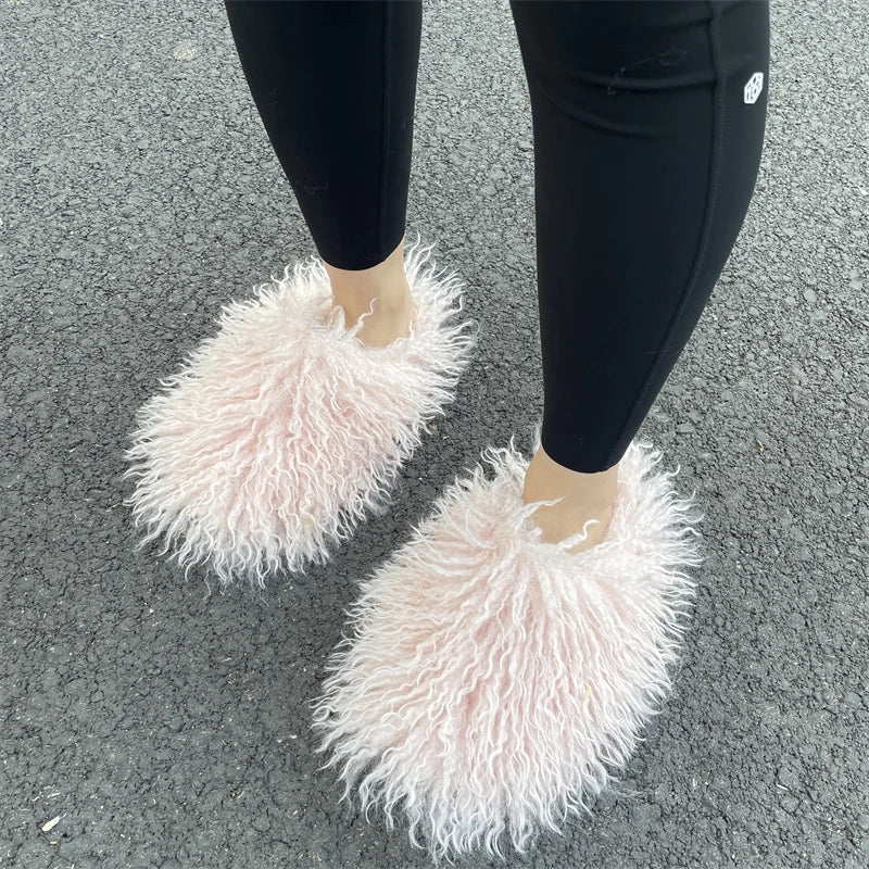 Fluffy Faux Fur Slides